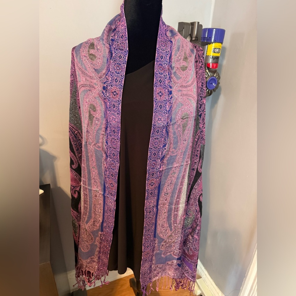 Pink and Purple Paisley Women's Scarf
